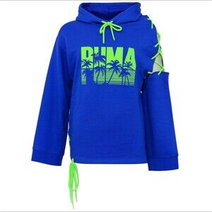 NWT Fenty Puma by Rihanna Side Laced Hoodie Dazzling Blue Rare Small $240 MSRP